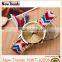 Newest national style multi color woven braid women bracelet watches