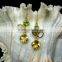 Peridot & Citrine Round & Cushion Facet Earrings, 925 Solid Sterling Silver Earrings, Designer Natural Gemstone Bezel Earrings,