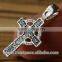 Burnished Silver 925 Cross Crucifix. Russian & Greek Orthodox Style.