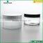 200ml black plastic cap transparent glass cosmetic cream jar