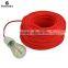 Red Cloth Covered Round Electrical Cord Vintage Fabric Braid Wire