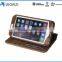 Brown Premium Quality Wallet Design Retro Leather Case for iPhone 6S with Stand