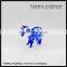 Handmade Blue Inner Flower Glass Animal Murano Glass Elephant Charm Figurine