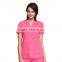 Hospital Uniform Short Sleeves Medical Scrubs Top Quality Rould Neck V Notch Scrub Tops for Female with customized logo