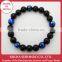 Okinawa Firefly Stones Bracelet (19cm): Black Onyx beads and Lampwork beads from Okinawa Island, japanese natural stone, Japan