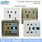 Multi plug 2-gang universal wall socket with dual usb ports