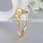 Korean simple double natural pearl rings for women