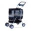 Pawhut Gray 4 Wheels Pet Stroller Awning Trolley Pushchair Carrier Dog Cat Foldable Buggy