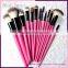Private Label Acceptable 14 pcs makeup brush with PU bag