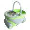 Portable Magic Mop With 2 Wheels SS Bucket Reusable Spin Mop Heads