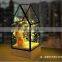 Decorative Glass House Design Night Light, Wooden DIY Fireworks Silver Flower Beautiful Bedding Room Warm Light