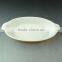 Hot Wholesale oval glazed ceramic bake plate with handles for daily use stock