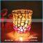 Fine quality top grade glass material mosaic candle holder set