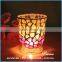 Exquisite Design cylinder shaped Glass mosaic candle jar