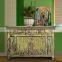 Buffet Console Oriental Rustic Painted Mahogany Wood Furniture