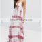 Summer New Style Sexy Printed Maxi Beach Dress Plunge Neck Sleeveless Backless One Piece Floor-length Beach Dress
