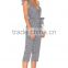 Wholesale Women Apparel Side Pockets Elastic Waist Cap Sleeve Jumpsuit(DQE0175J)