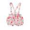 baby suspender shorts in girl clothing sets /baby short sleevesuit with headband