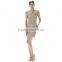Short Sleeve Flower Cut-out Metallic Effect Ladies Slim Body Crochet Dress SR- D782