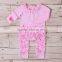 2016 wholesale sweetheart cute spring autumn longsleeve pink ruffles newbron baby romper baby girls jumpsuits