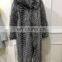 Winter Jacket natural silver fox fur coat