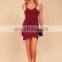 2017 Spaghetti Strap Wine Red Ladies Sexy Mini Bodycon Dress