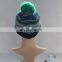 Hot sale fashion knit stripe winter bobble hat