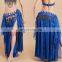 High sequin fabric shiny hot sexy belly dance long dress Q-6032#