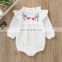 Wholesale Fashion Romper Full Sleeve  Ruffle Flower Embroidery Baby Linen Romper