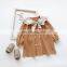 Girls' dresses 2020 fall new children's pumpkin color double-breasted dress trend