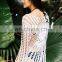New Fashion Women Beach Dress Hollow Out Loose Knitted Bikini Beach Cover Up Casual, long sleeved Cover Up Long Solid