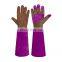 HANDLANDY Long Sleeve Cut Proof Landscaping Rose Pruning Leather Work Gloves Puncture Proof Garden Gloves Women
