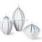 Minimalist Nordic Modern Matte Simple On Glazed Luxury Hand drawing  Blue Line White Ceramic Vase