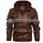 2021 Stylish Motorcycle Leather Hooded  Can Be Cus tom logo Jacket For Men