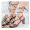 Beautiful fashion women heels sandals shoes ladies latest lace up design block heel shoe