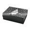 Custom printed luxury black paper Christmas santa gift present boxes with ribbon