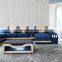Home Theatre System Furniture Modern Velvet Fabric Leather sofas Corner Sofa Set for Living Room