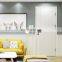 Flat cheap french ready made waterproof white solid bedroom modern interior wood doors with frame