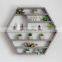 Home Decoration Rustic Farmhouse Solid Wood Hexagon Wall Mounted Floating Shelf Wooden Storage Shelves