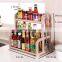 2021 New double layers kitchen plastic spice storage  shelf