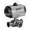 COVNA Three Ways Tri Clamp Sanitary 304 Stainless Steel Pneumatic Actuated Ball Valve Double Acting