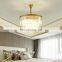 Stainless Steel LED Hanging Lamp Hotel Living Room Luxury Modern Crystal Round Chandeliers Pendant Light