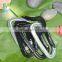 Custom logo black gold D Shape ring  solid-locking Mountain Climbing 22KN Aluminum Carabiner Hook