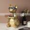 Modern Creative Tabletop Animal Art Cute Gift Cartoon Storage White Handmade Resin Dog Sculpture Decoration