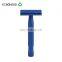 Private Label Safety Razors Men No Electrical Classic Metal Single Blade Blue Brass Handle Safety Shaving razor