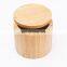 Natural Small Round Bamboo Salt Cellar Herb & Spice Pepper Storage Box with Magnetic Swivel Lid pantry organizer