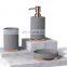 Bathroom Accessories Set Toilet Brush Holder Soap Dispenser Tumbler Soap Dish Linear Shape Concrete With Color Coating