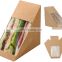 Disposable triangle baking transparent windowed sandwich packing box