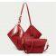 Female lychee pattern senior sense large capacity one-shoulder tote bag two-piece set
