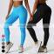 Custom Push Up Elastic Leggings Yoga Pants High Waist Scrunch Butt Fitness V Cross Waistband Seamless Yoga Leggings For Woman